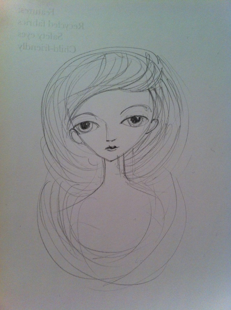 I quick sketch of a girl framed by hair